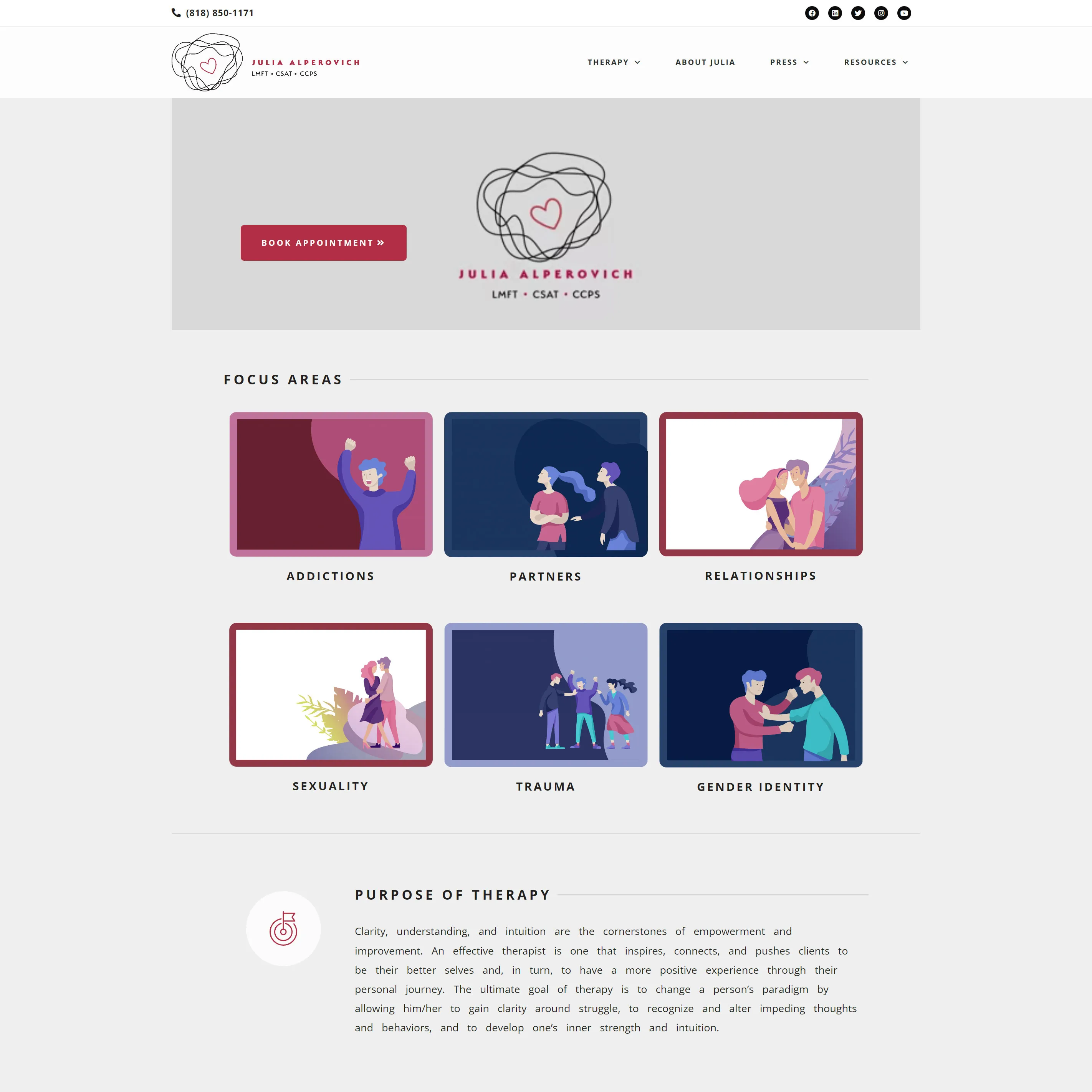 Julia Alperovich, LMFT Website