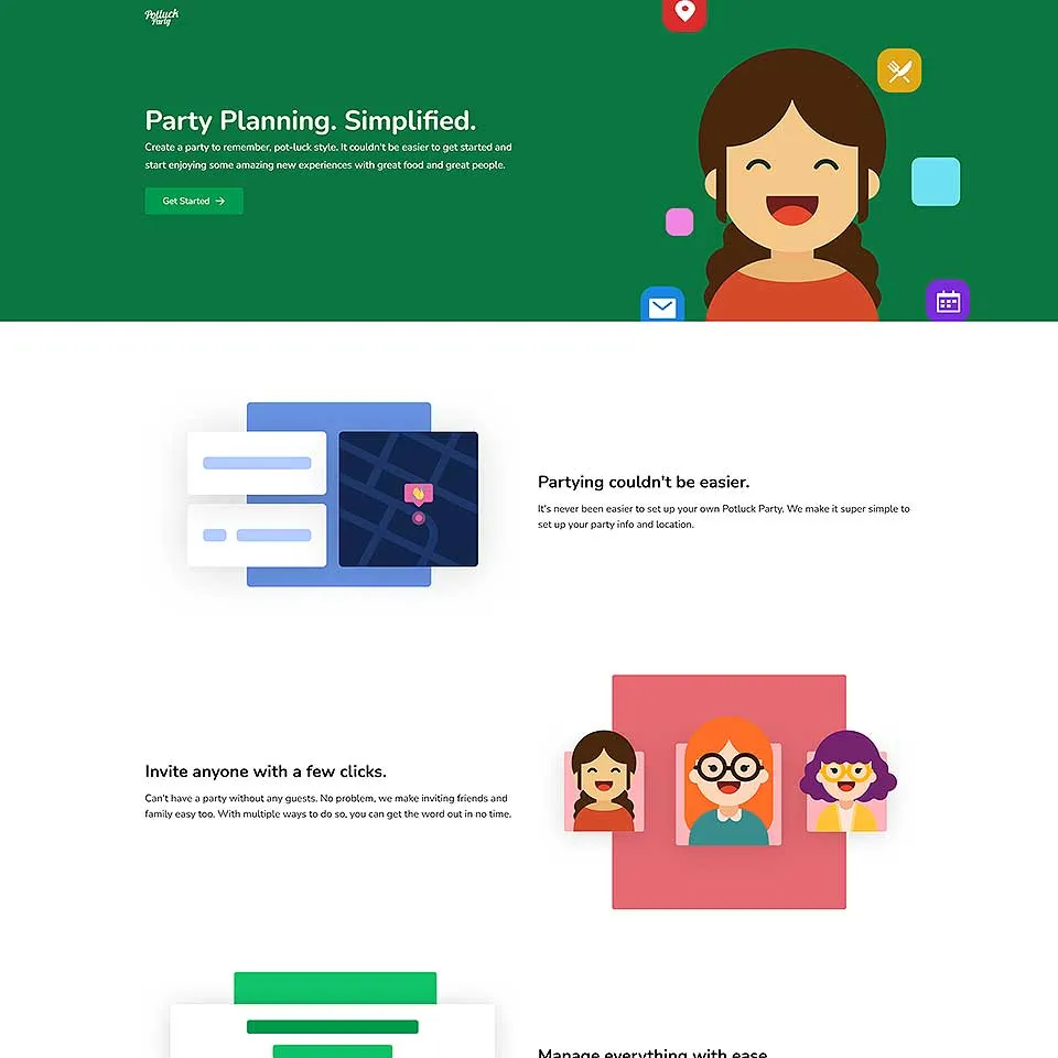 Potluck Party Website