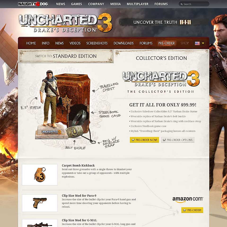 Uncharted 3 Website