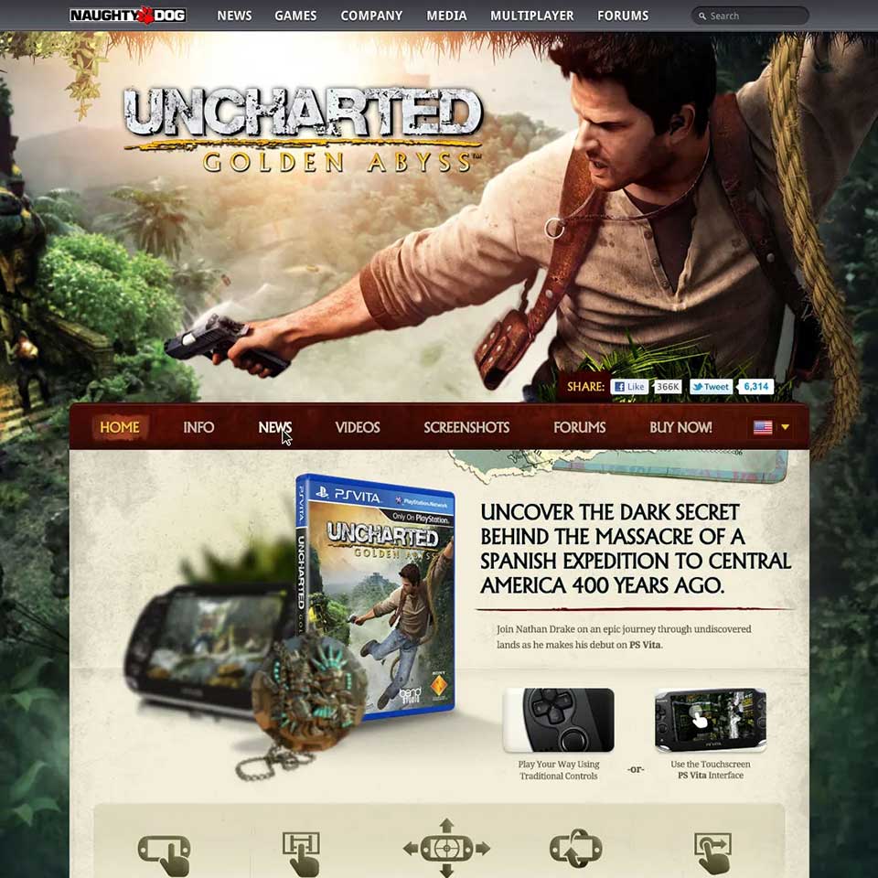 Uncharted PSP Website